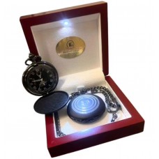 Personalised Monogram Pocket Watch in LED Wooden Gift Box